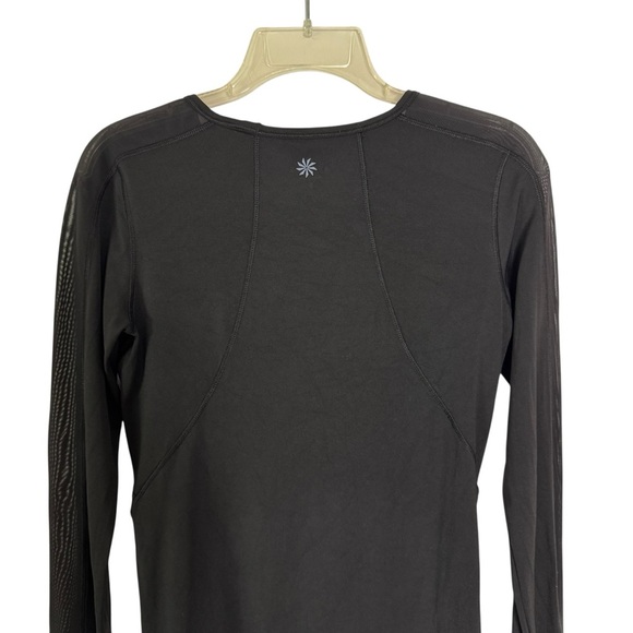 ATHLETA Mesh Sleeve Stealth Athletic Top with Thumbholes Black Size S - Picture 7 of 12